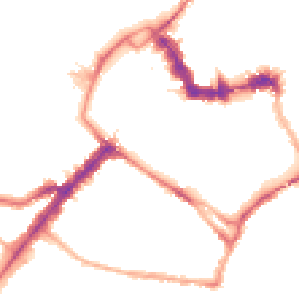 Night-time road noise heatmap for YO1 6HA