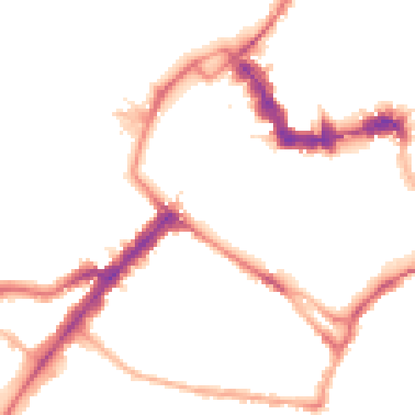 Night-time road noise heatmap for YO1 6HB