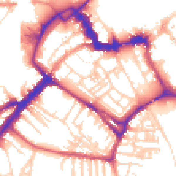 Daytime road noise heatmap for YO1 6HD