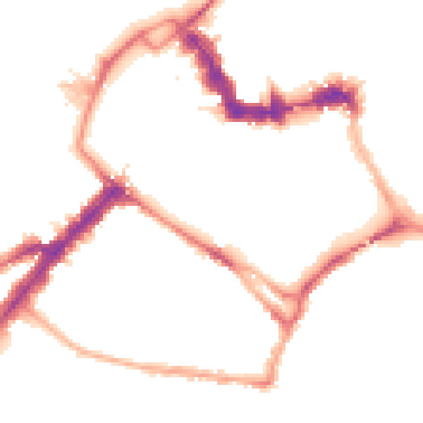 Night-time road noise heatmap for YO1 6HD