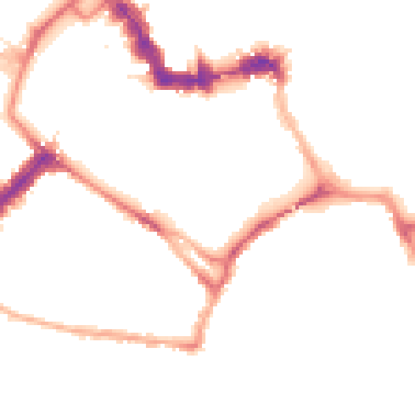 Night-time road noise heatmap for YO1 6HG