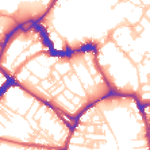 Daytime road noise heatmap for YO1 6HH