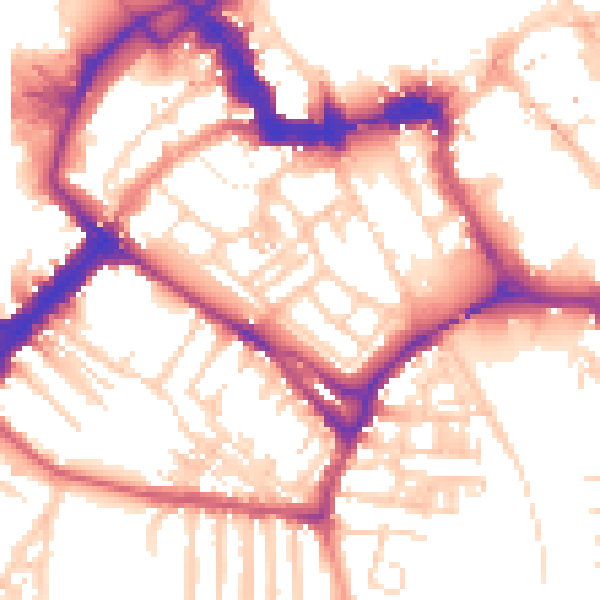 Daytime road noise heatmap for YO1 6HQ