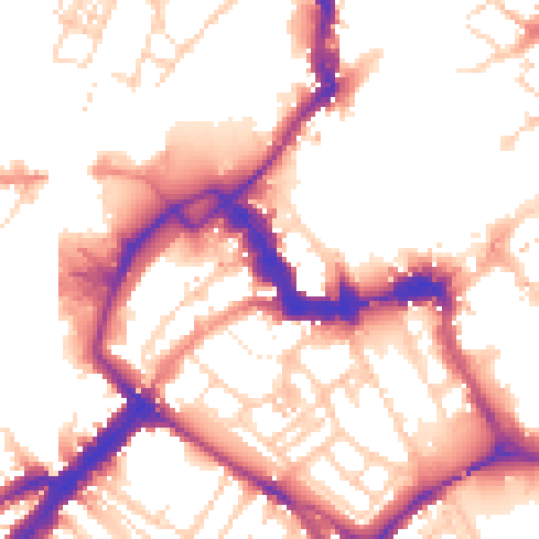 Daytime road noise heatmap for YO1 6JL