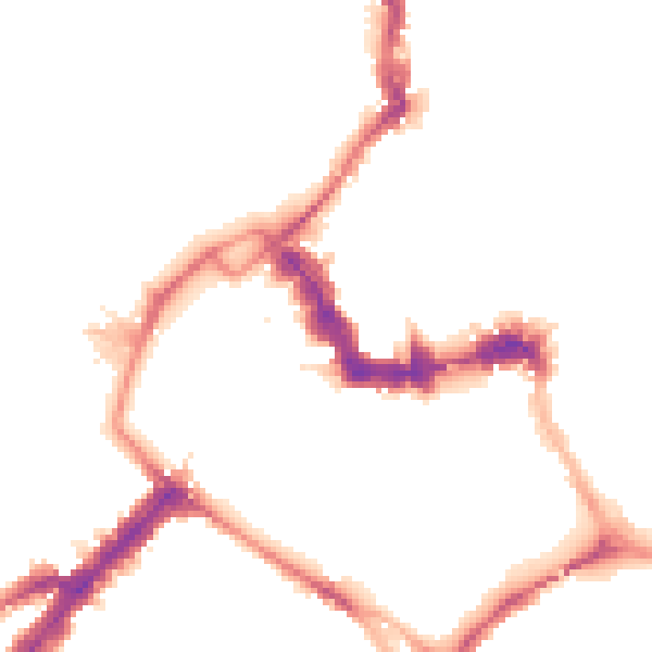 Night-time road noise heatmap for YO1 6JL
