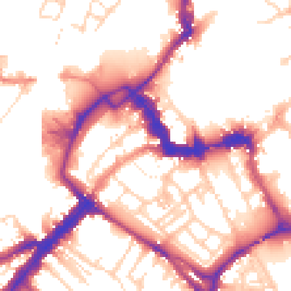 Daytime road noise heatmap for YO1 6LF