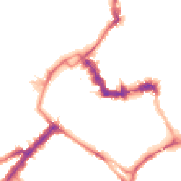 Night-time road noise heatmap for YO1 6LF