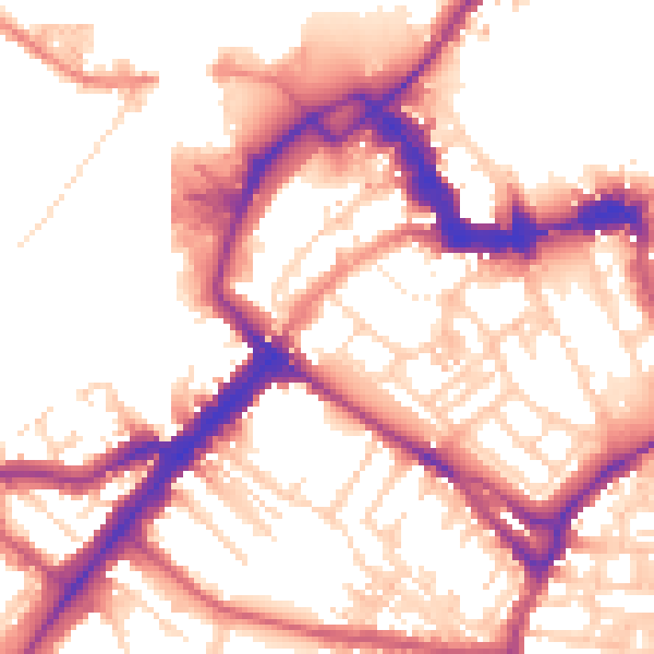 Daytime road noise heatmap for YO1 6LH