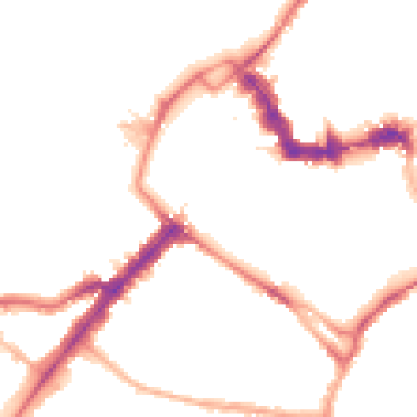 Night-time road noise heatmap for YO1 6LH