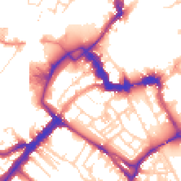 Daytime road noise heatmap for YO1 6LJ