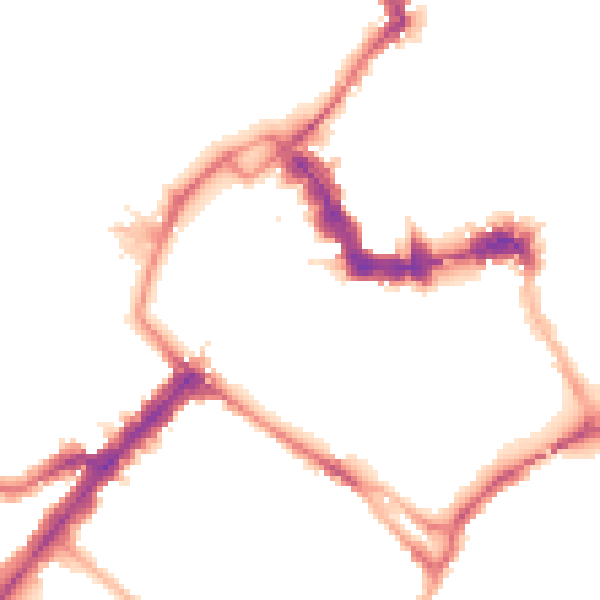 Night-time road noise heatmap for YO1 6LL