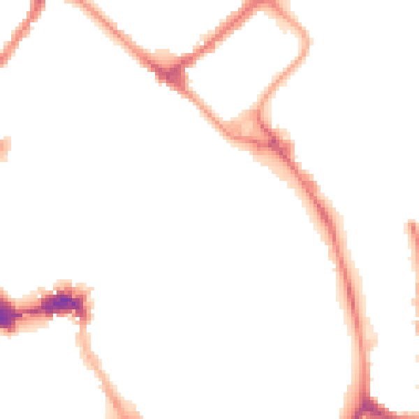 Night-time road noise heatmap for YO1 7AD