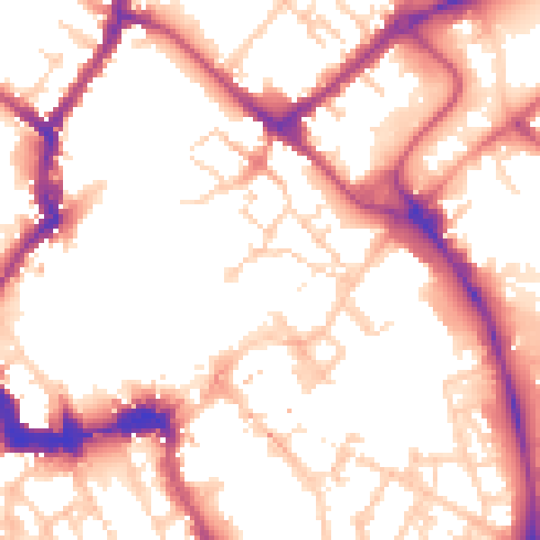 Daytime road noise heatmap for YO1 7BP
