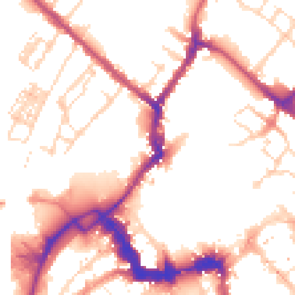 Daytime road noise heatmap for YO1 7HN