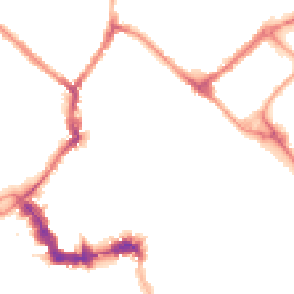 Night-time road noise heatmap for YO1 7HZ