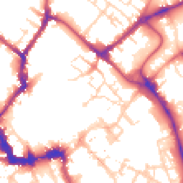 Daytime road noise heatmap for YO1 7JR