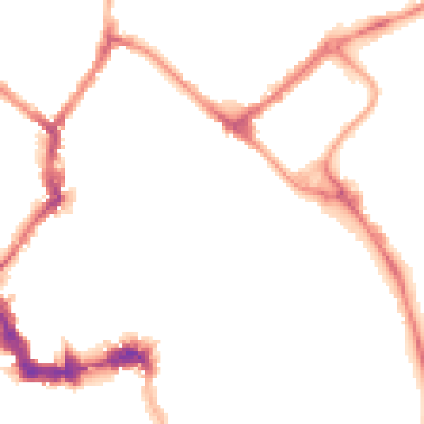Night-time road noise heatmap for YO1 7JR