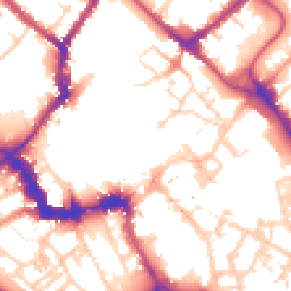 Daytime road noise heatmap for YO1 7LA