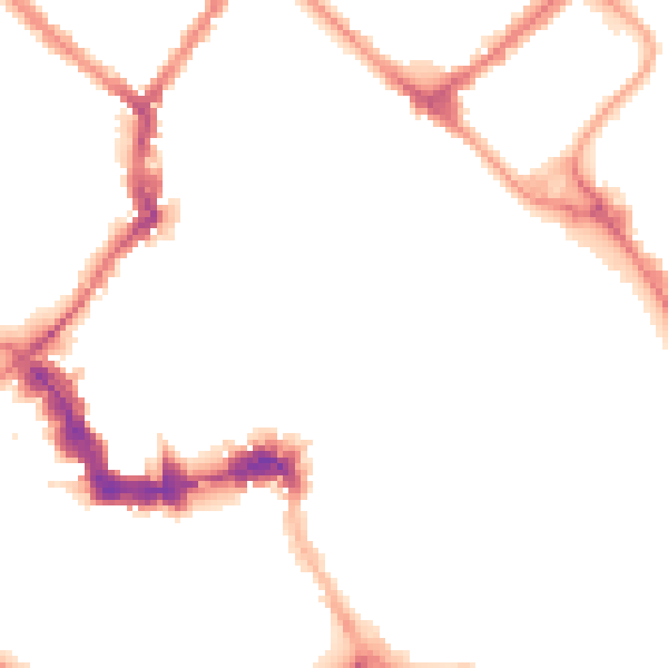 Night-time road noise heatmap for YO1 7LA