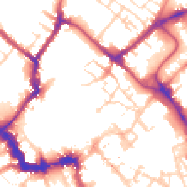 Daytime road noise heatmap for YO1 7LF