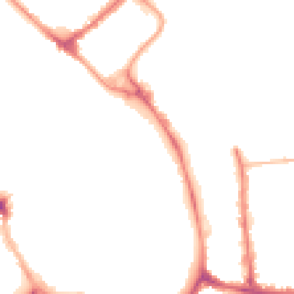Night-time road noise heatmap for YO1 7NA
