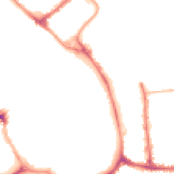 Night-time road noise heatmap for YO1 7NB