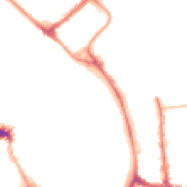 Night-time road noise heatmap for YO1 7NE