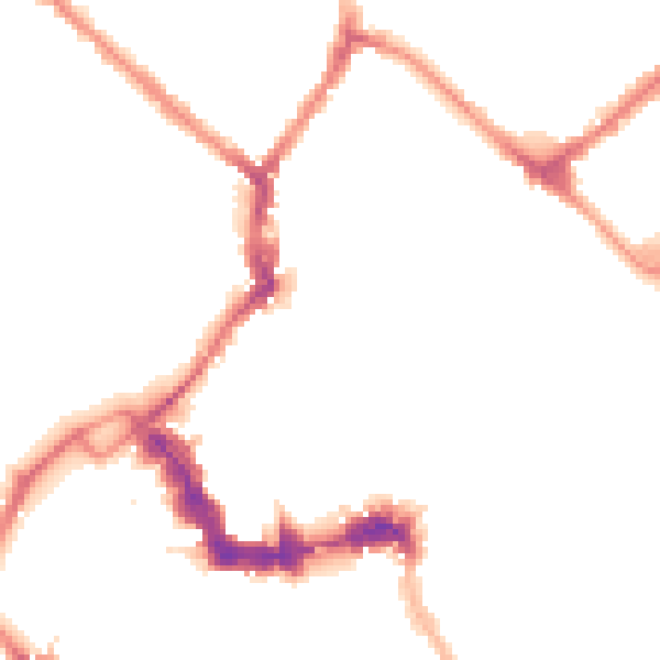 Night-time road noise heatmap for YO1 8AN