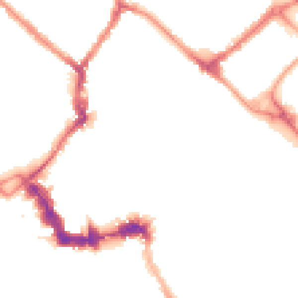 Night-time road noise heatmap for YO1 8AZ
