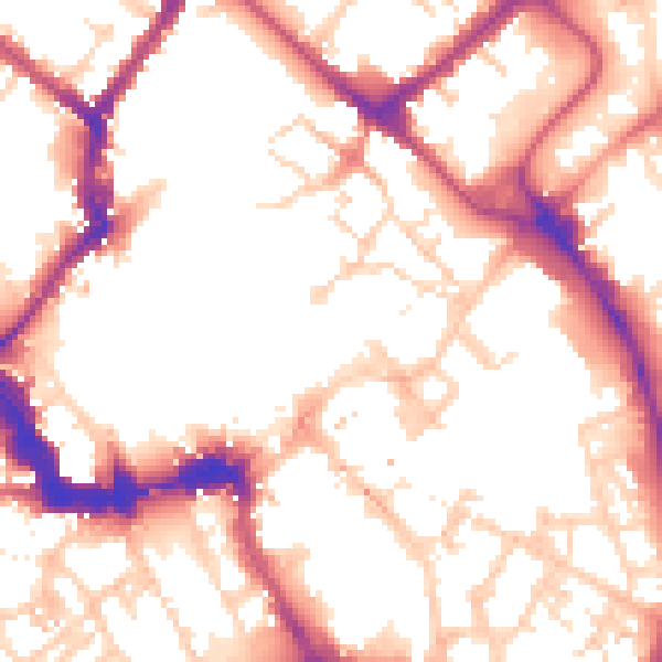 Daytime road noise heatmap for YO1 8BN