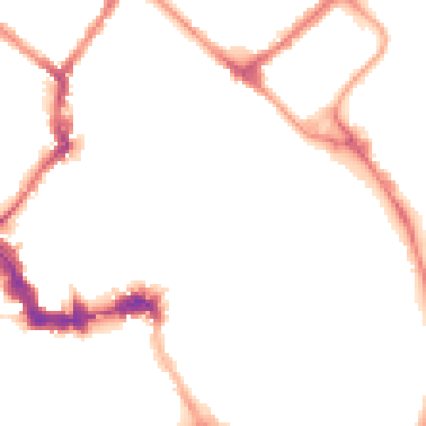 Night-time road noise heatmap for YO1 8BN