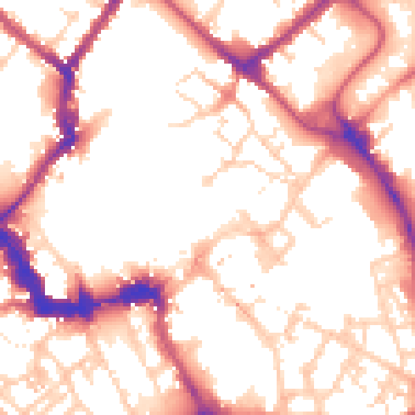 Daytime road noise heatmap for YO1 8BP