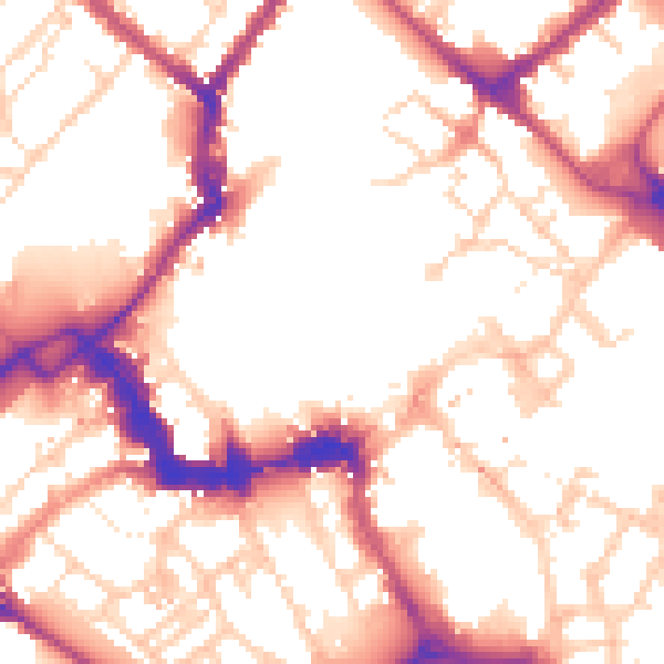 Daytime road noise heatmap for YO1 8RL