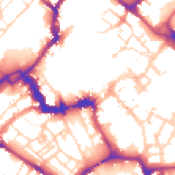 Daytime road noise heatmap for YO1 8SR