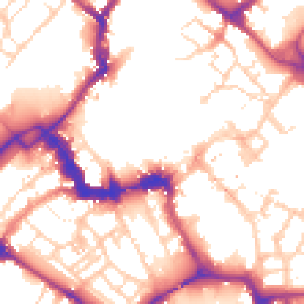 Daytime road noise heatmap for YO1 8ST