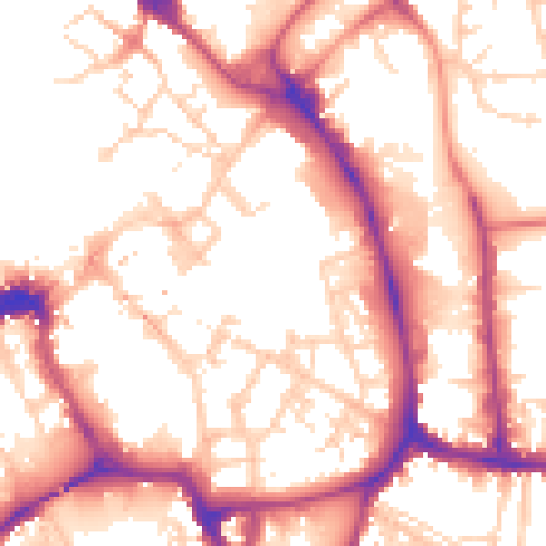 Daytime road noise heatmap for YO1 9AE