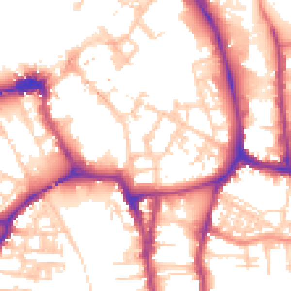 Daytime road noise heatmap for YO1 9QE