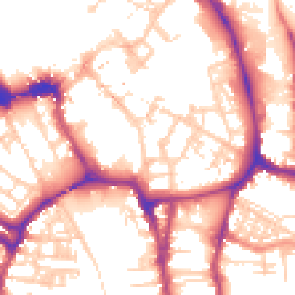 Daytime road noise heatmap for YO1 9QJ
