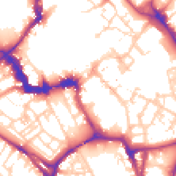 Daytime road noise heatmap for YO1 9RN