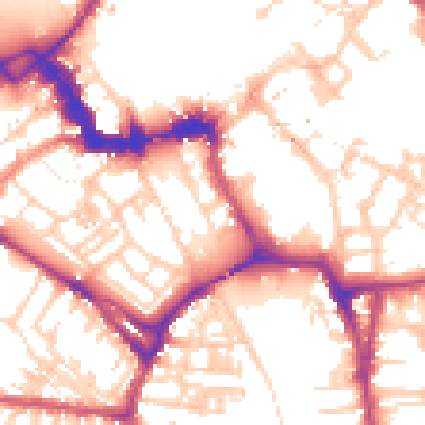 Daytime road noise heatmap for YO1 9SH
