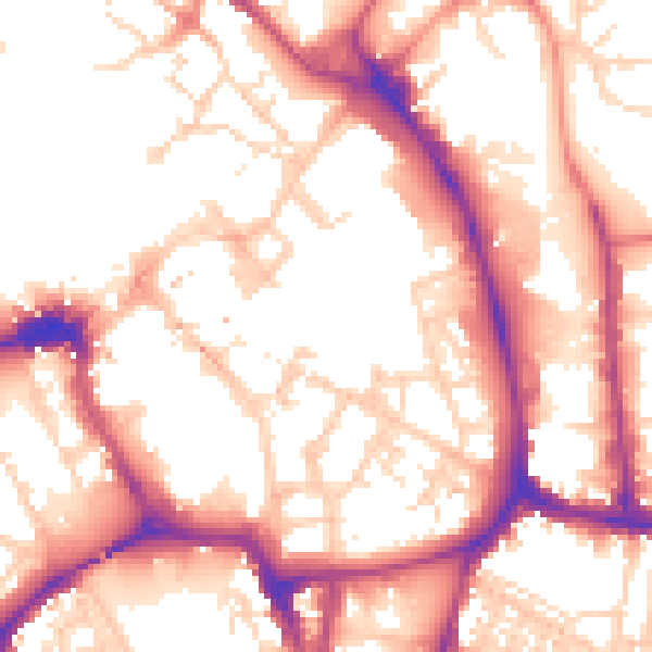 Daytime road noise heatmap for YO1 9SX