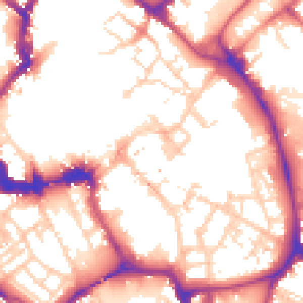 Daytime road noise heatmap for YO1 9TA