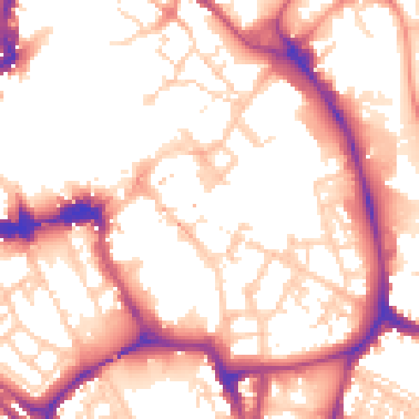 Daytime road noise heatmap for YO1 9TB