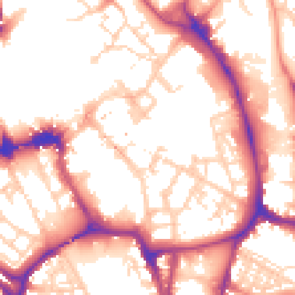 Daytime road noise heatmap for YO1 9TJ