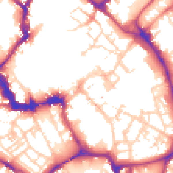 Daytime road noise heatmap for YO1 9UR