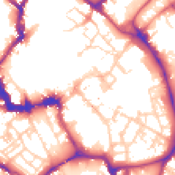 Daytime road noise heatmap for YO1 9US