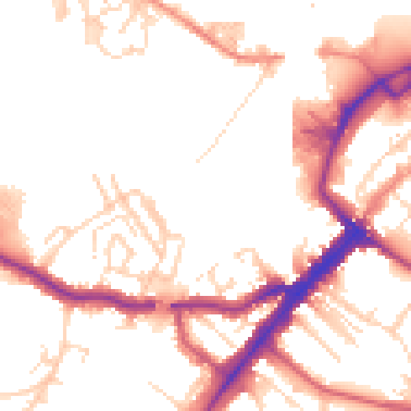 Daytime road noise heatmap for YO26 4AB
