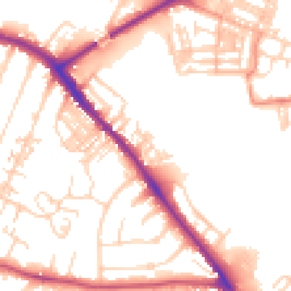 Daytime road noise heatmap for YO26 4QR
