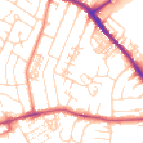Daytime road noise heatmap for YO26 4RS