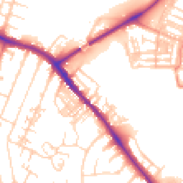 Daytime road noise heatmap for YO26 4SJ